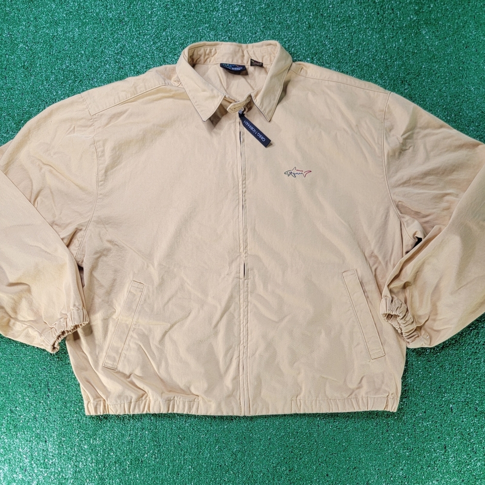 Greg Norman Collection The Shark Men's Harrington Jacket Size XL Mustard Yellow